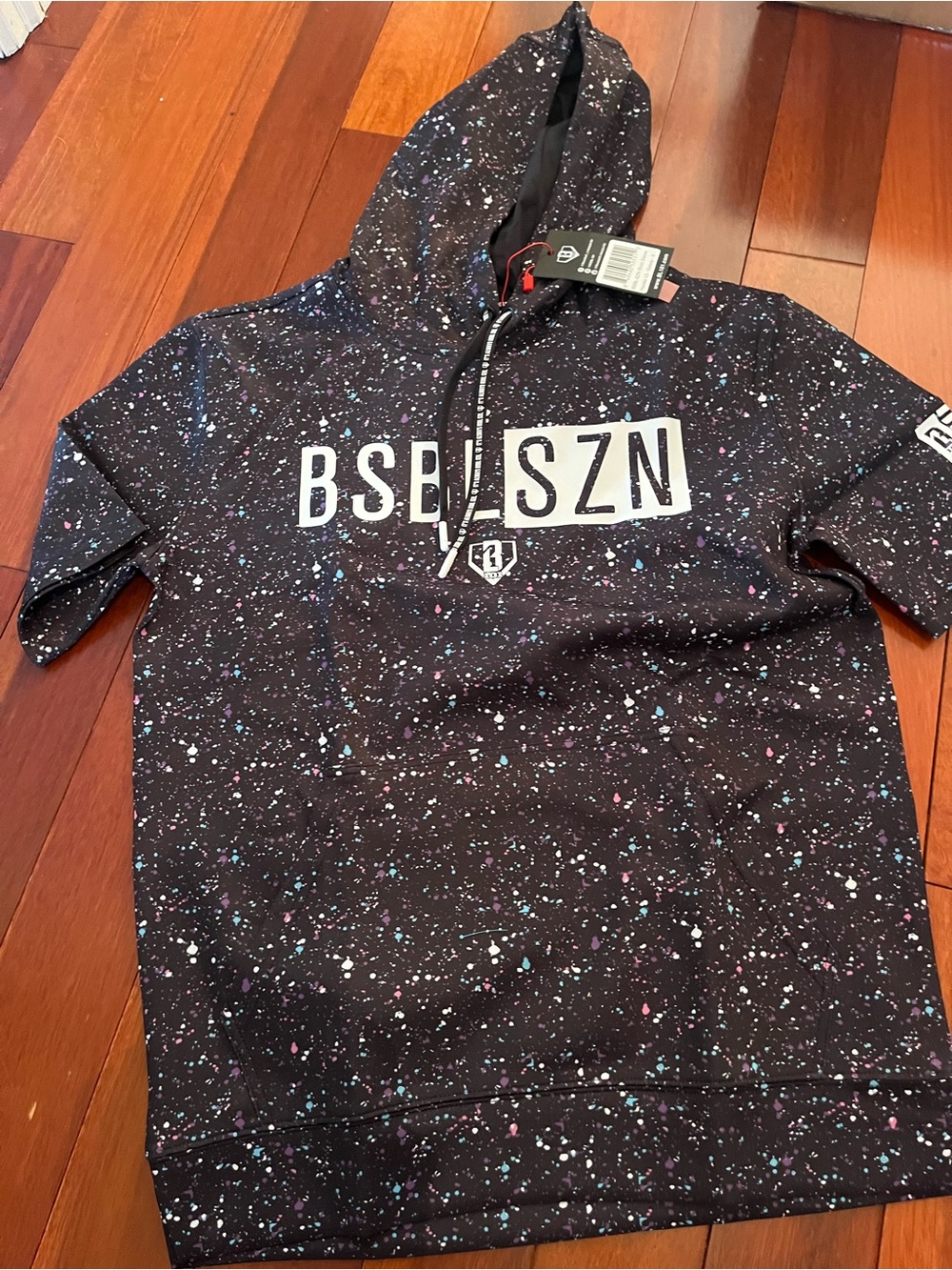 BSE SZN Black Speckle Short-Sleeve Hoodie